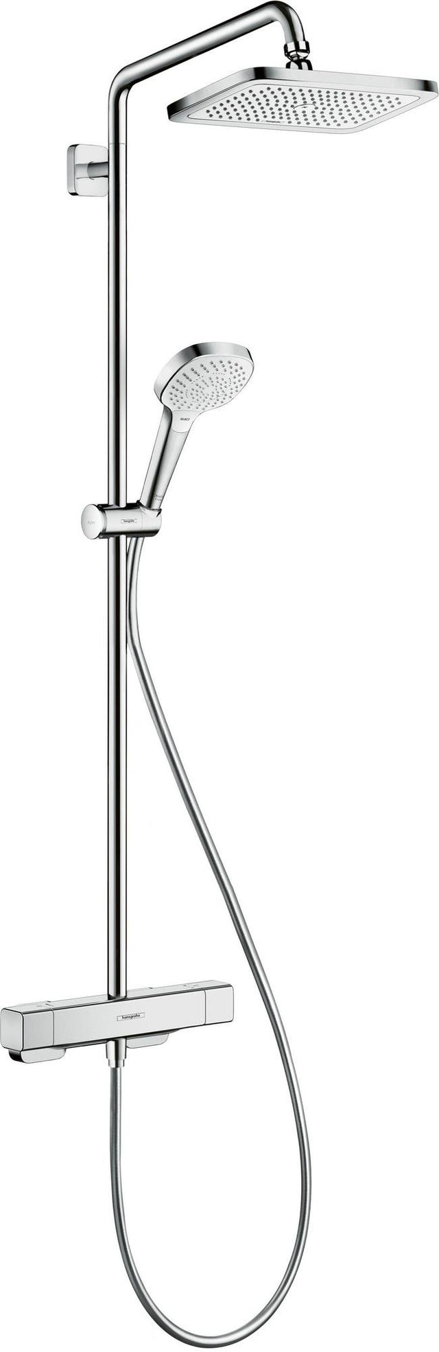 HANSGROHE Showerpipe Croma E 280 1jet Chrom mit Brausethermostat – Duschsystem