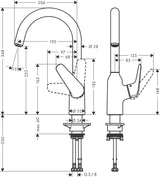 HANSGROHE HG Spültischmischer 220 Schwenkauslauf M421-H220 Chrom – ComfortZone 220, 360° Schwenkbereich