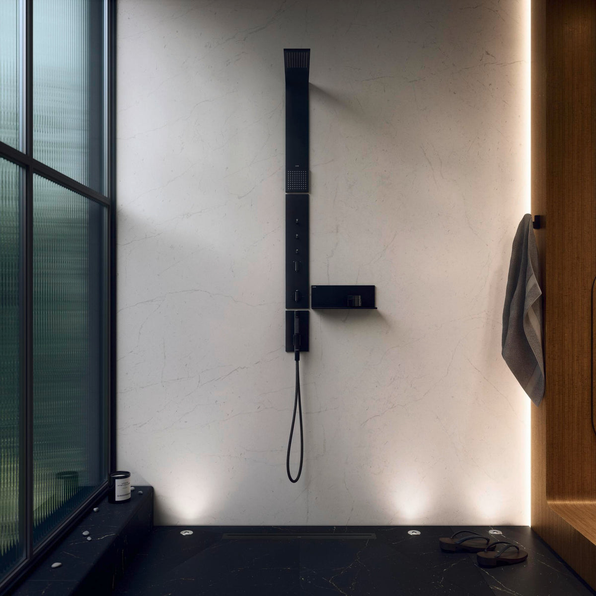 AXOR ShowerComposition Duschpaneel mit Thermostat, Kopf- und Schulterbrause Chrom