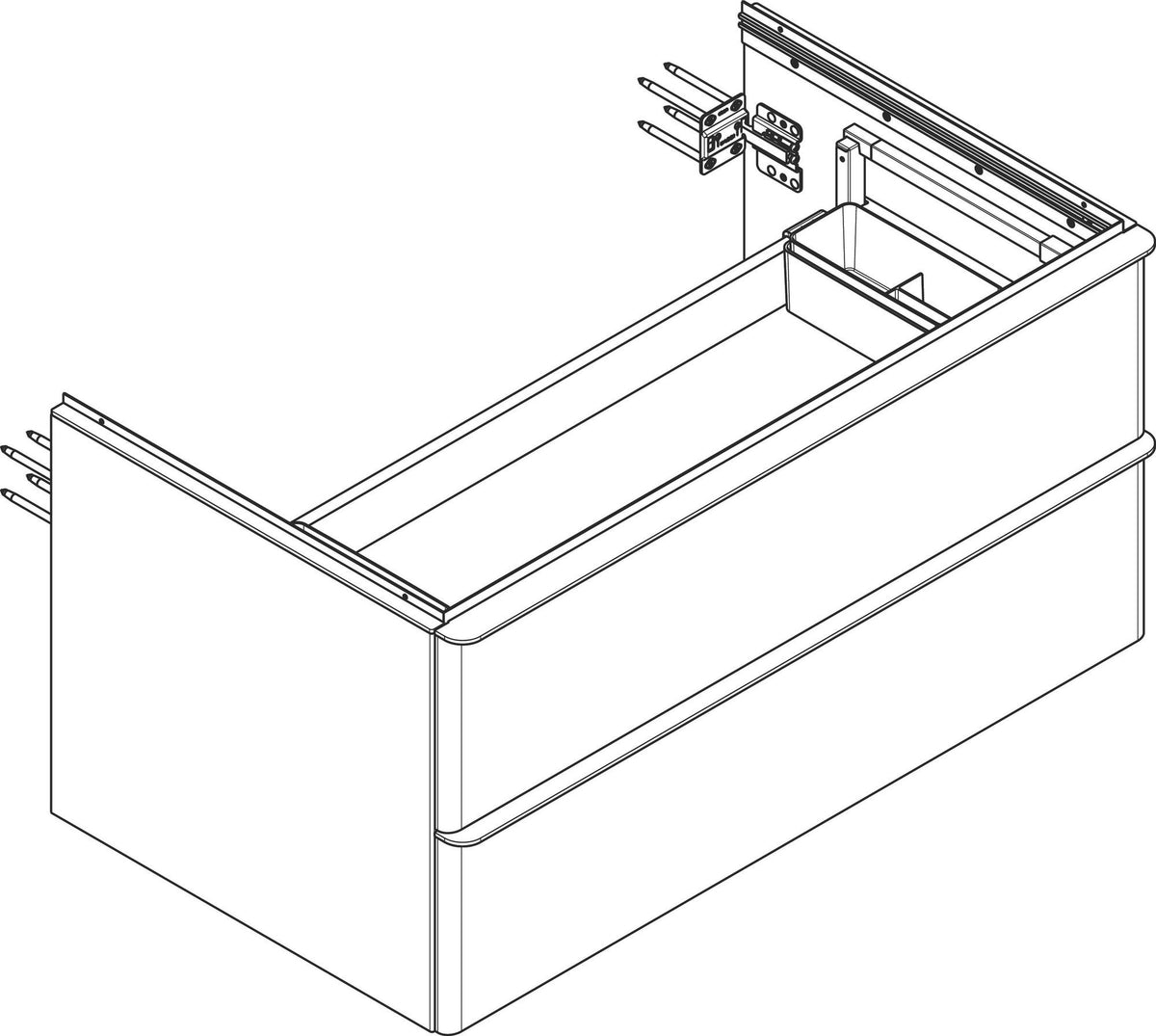 HANSGROHE Xelu Q Waschtischunterschrank 980 mm weiß hochglanz mit SoftClose und Inneneinteilung