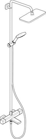 HANSGROHE Showerpipe Croma E 280 1jet chrom mit Wannenthermostat – Duschsystem mit CoolContact