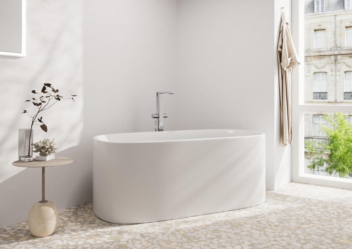 HANSGROHE Einhebel-Wannenmischer Tecturis E bodenstehend chrom mit Stabhandbrause