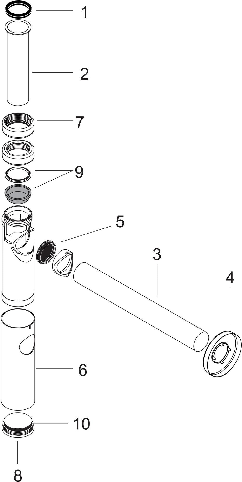 Hansgrohe Designsiphon FLOWSTAR S Chrom – Flaschensiphon DN 32 mit 65–165 mm Verstellweg