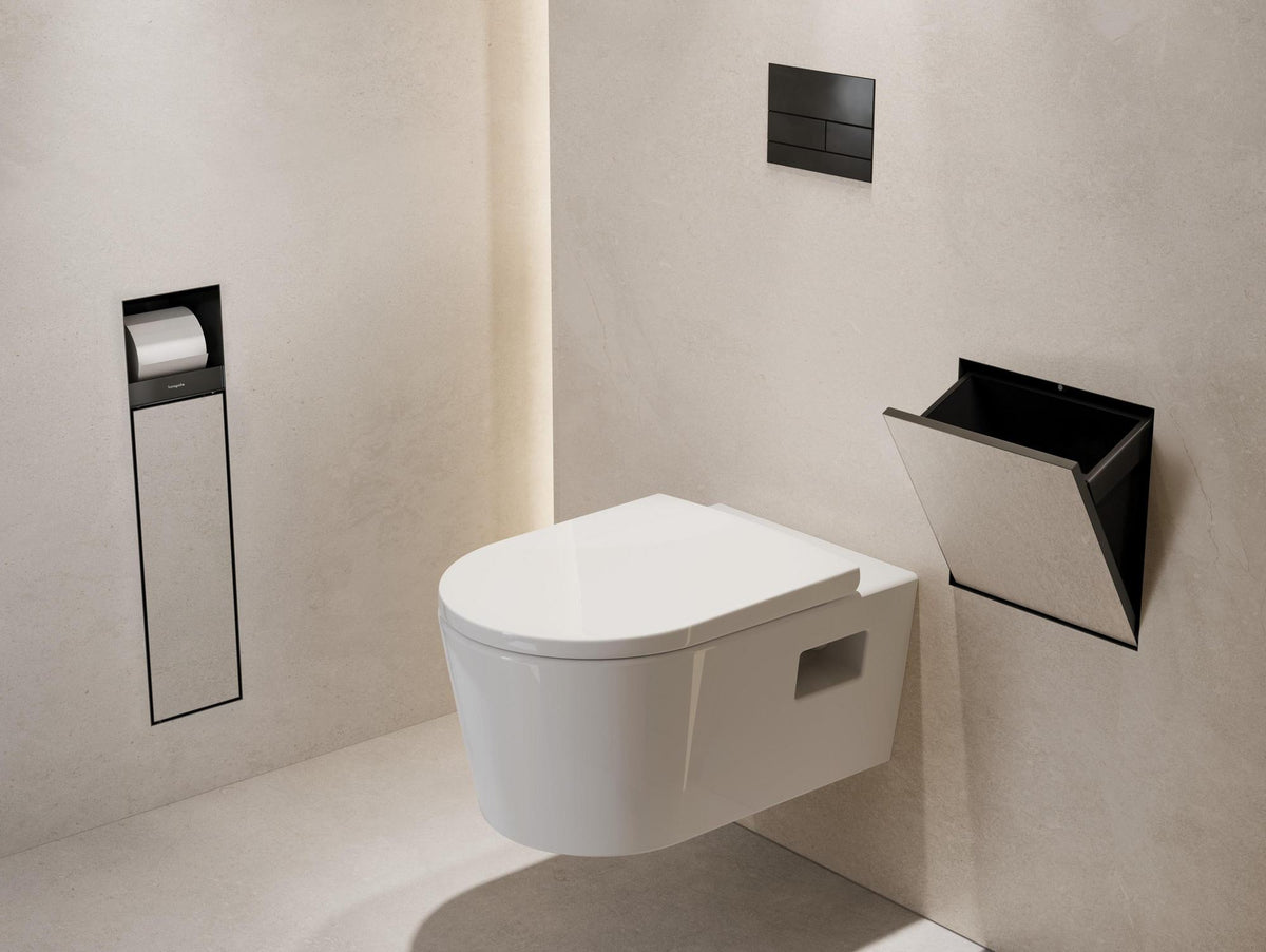 HANSGROHE XtraStoris Rock Einbau-Abfalleimer mit befliesbarer Tür 300/300/100