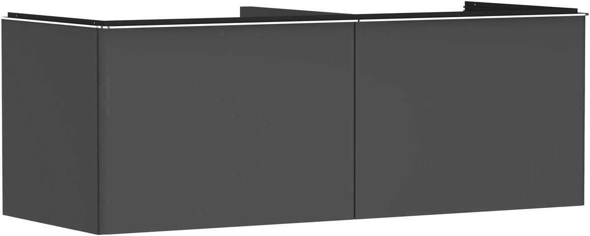 HANSGROHE Waschtischunterschrank Xelu Q 1360 mm Weiß Hochglanz mit Griffleiste Chrom