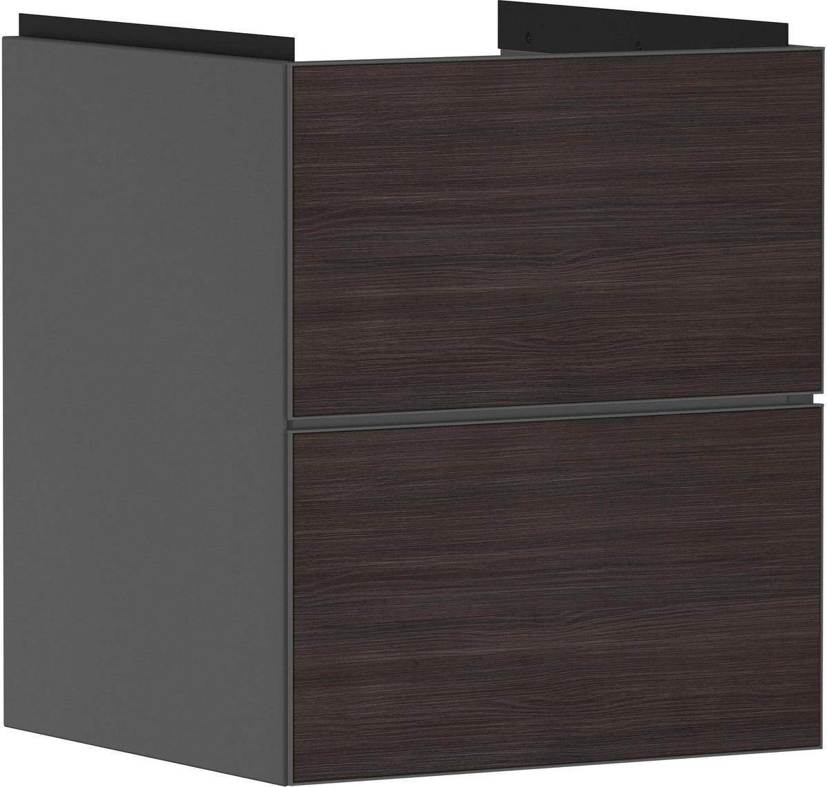 HANSGROHE Xevolos E Waschtischunterschrank 480 mm eiche dunkel mattweiß grifflos PushOpen