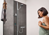 HANSGROHE HG Handbrause Rainfinity 130 3jet Chrom – 3 Strahlarten, QuickClean, Select-Taste