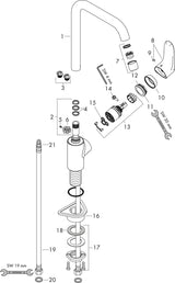 HANSGROHE Einhebel-Küchenmischer 260 FOCUS DN 15 Chrom – ComfortZone und 3-fach einstellbarer Schwenkbereich