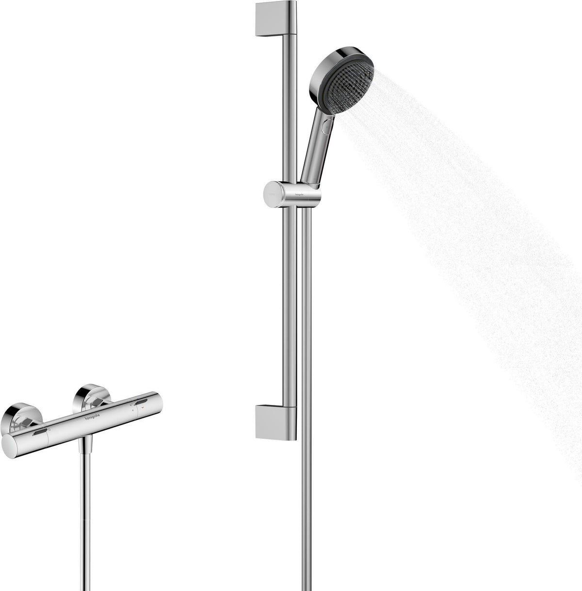 AXOR Pulsify Select S 3 Jet Brausesystem mit Ecostat Fine Thermostat – Chrom
