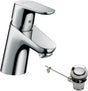 Hansgrohe Focus 70 Einhebel-Waschtischmischer DN 15 mit Zugstangen-Ablaufgarnitur, chrom