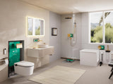 HANSGROHE XtraStoris Individual Wandnische mattweiß 300x150x100 mm mit Designrahmen – Edelstahl V2A