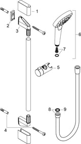 HANSGROHE Croma Select S Brauseset 1jet mit Unica´Croma Brausestange 650 mm weiß/chrom
