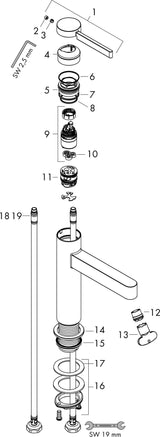 HANSGROHE Finoris Einhebel-Waschtischmischer 100 mit Push-Open Ablaufgarnitur, chrom