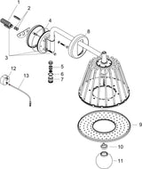 AXOR LampShower Nendo Kopfbrause 275 mm Chrom mit LED-Beleuchtung und Brausearm
