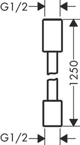AXOR ShowerSolutions Textilbrauseschlauch 125 cm, chrom – recyceltes PET, knickgeschützt