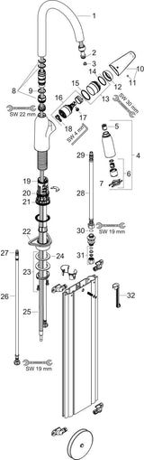HANSGROHE HG Spültischmischer 220 mit sBox Ausziehbrause M4216-H220 chrom