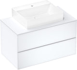 HANSGROHE Xevolos E Waschtischunterschrank 980 mm mattweiß/eiche dunkel grifflos PushOpen