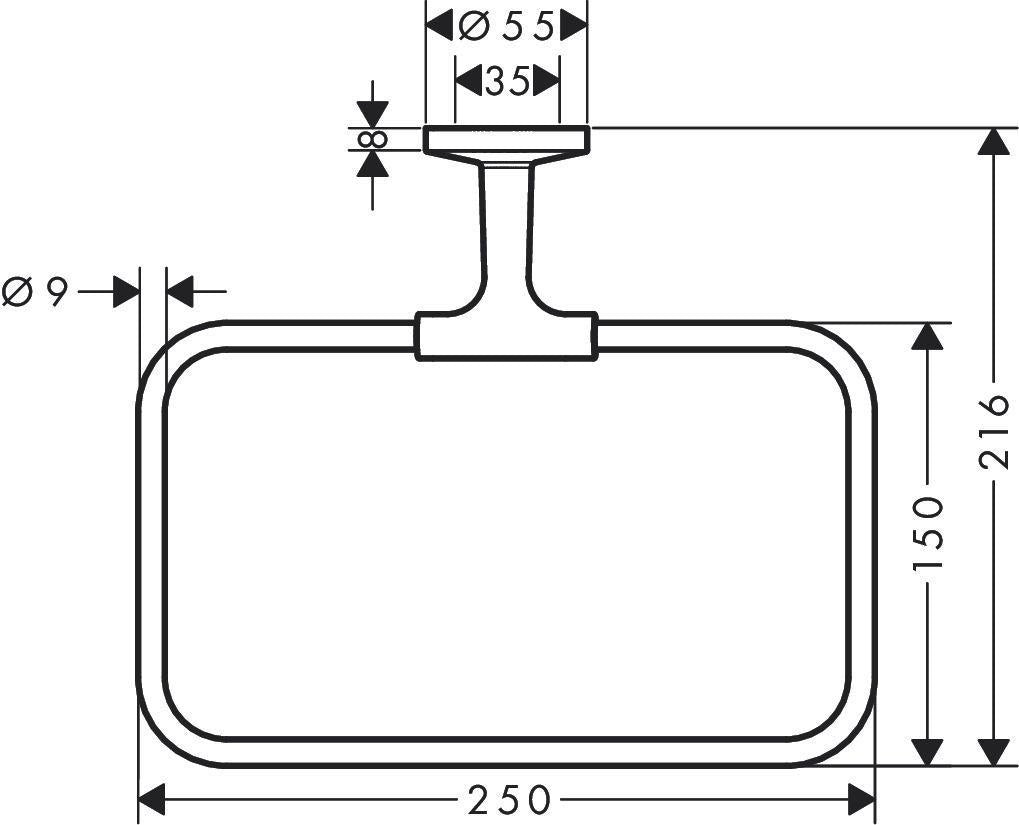 AXOR Universal Circular Handtuchring mattweiß – schwenkbar, verdeckte Wandmontage, Ø 250 mm