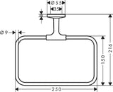 AXOR Universal Circular Handtuchring mattweiß – schwenkbar, verdeckte Wandmontage, Ø 250 mm