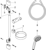 HANSGROHE Brauseset Croma 100 Vario mit Unica´C Stange 900 mm in Chrom – 4 Strahlarten & QuickClean