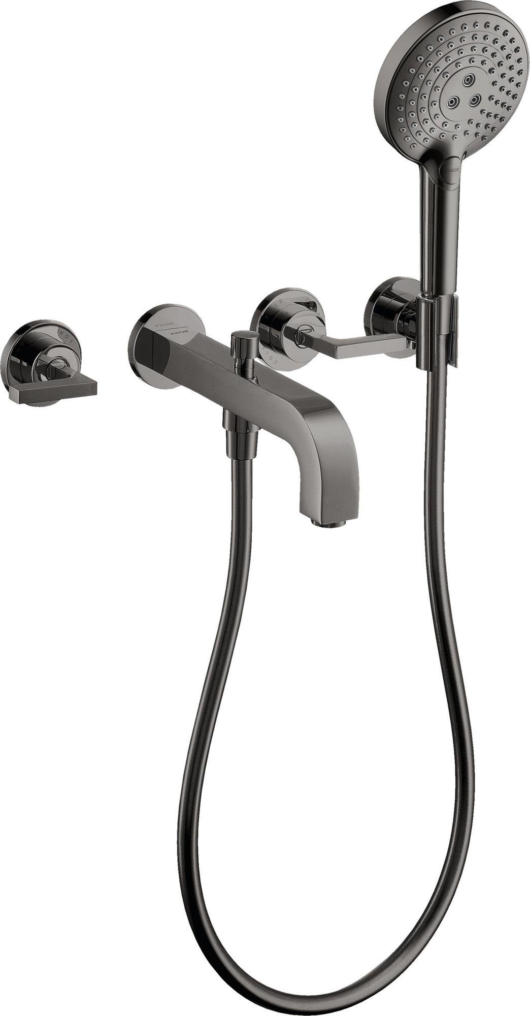 AXOR CITTERIO 3-Loch-Wannenarmatur DN 15 Unterputz mit Handbrause und Kreuzgriff Chrom