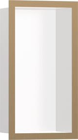 HANSGROHE XtraStoris Individual Wandnische mattweiß 300x150x100 mm mit Designrahmen – Edelstahl V2A