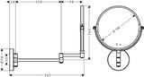 HANSGROHE Rasierspiegel Logis Universal Chrom – 3-fach Vergrößerung, neigbar, Wandmontage