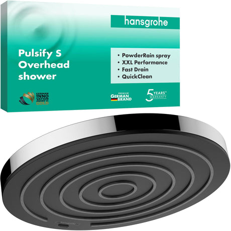 HANSGROHE Pulsify S Kopfbrause 260 mm – PowderRain Strahl, chrom, wand- oder deckenmontierbar