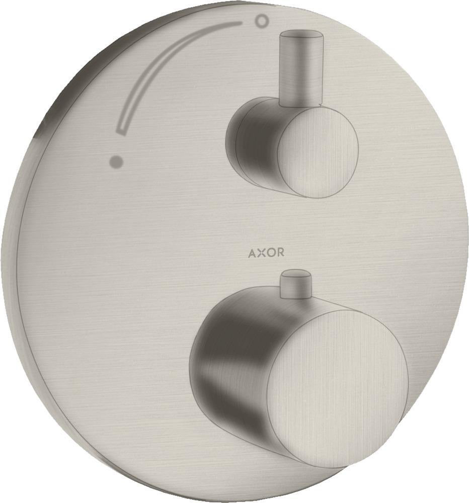 AXOR UNO² Thermostatbatterie Unterputz mit Absperrventil Chrom – 1 Verbraucher, Temperaturbegrenzer