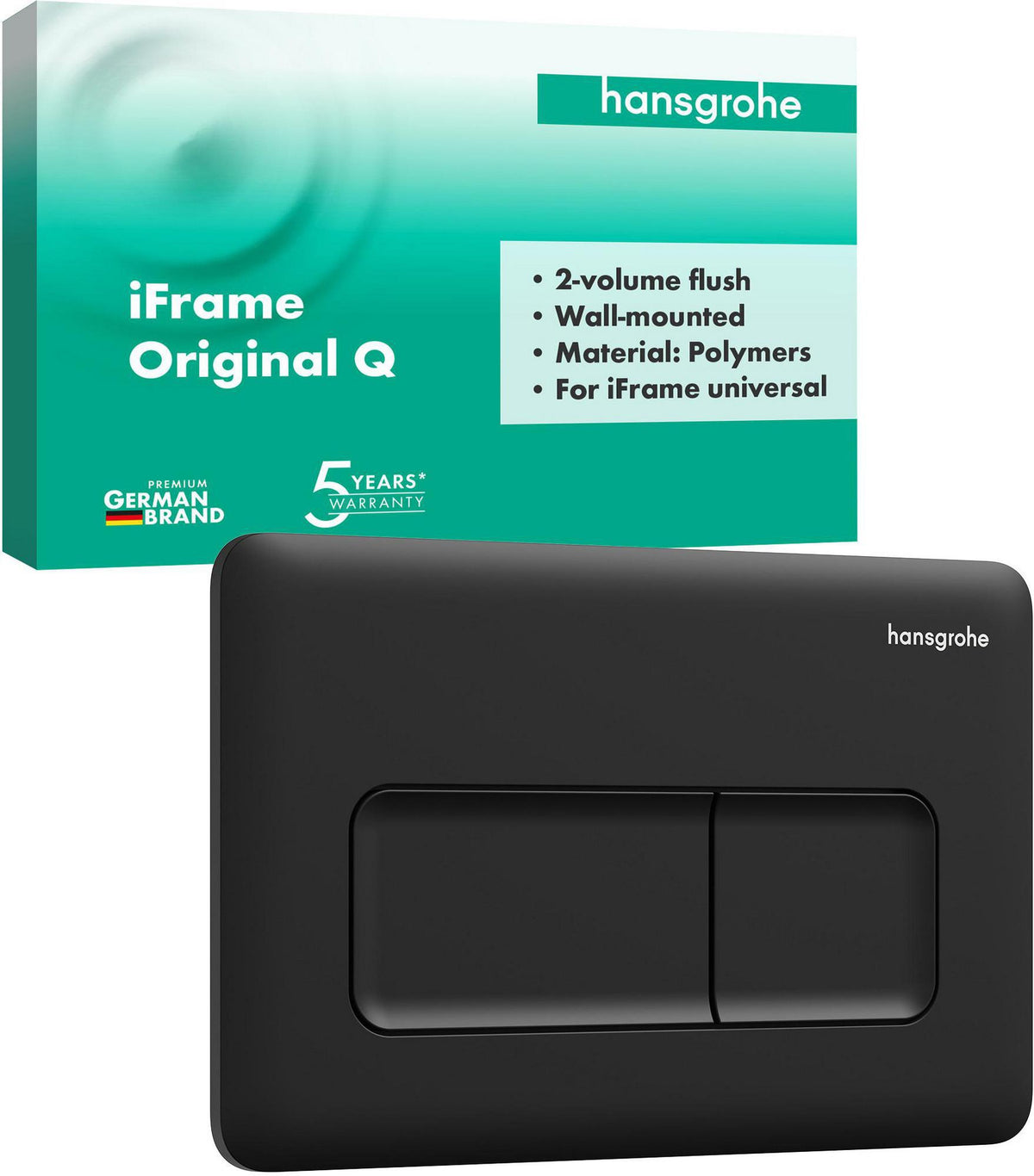 Hansgrohe iFrame Original Q Betätigungsplatte mit 2-Mengen-Spülung in Chrom