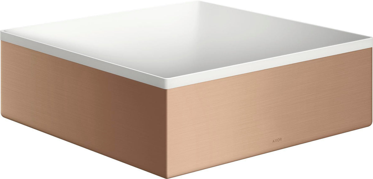 AXOR Suite Aufsatzwaschtisch 285x285mm SolidSurface mit chrom Designrahmen, ohne Hahnloch & Überlauf