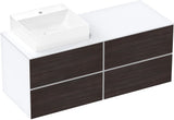 HANSGROHE Xevolos E Waschtischunterschrank 1370 mm mattweiß/eiche dunkel, grifflos