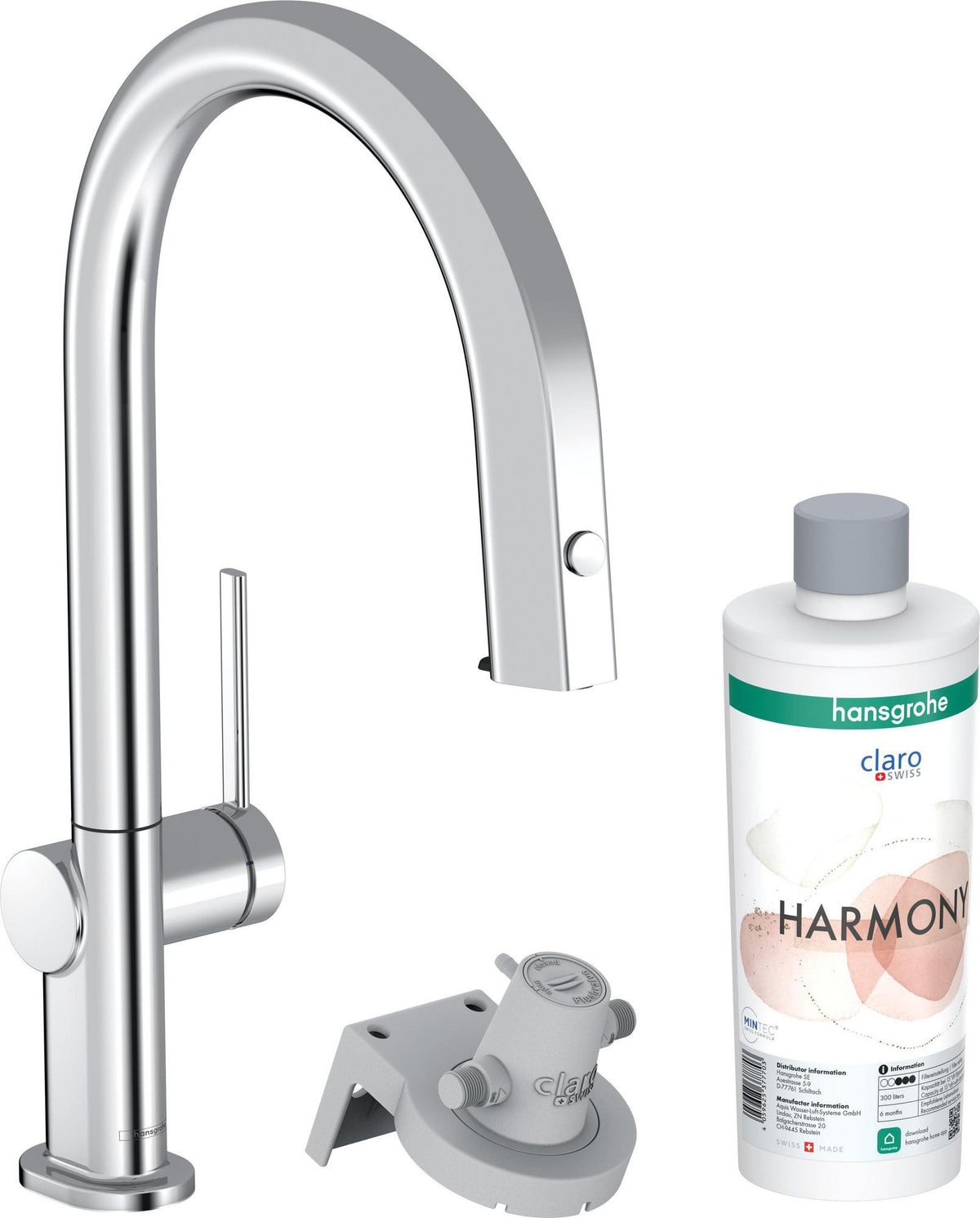 HANSGROHE Aqittura M91 Filtersystem 210 – Ausziehschlauch, 1 Jet, Starter Set, Chrom