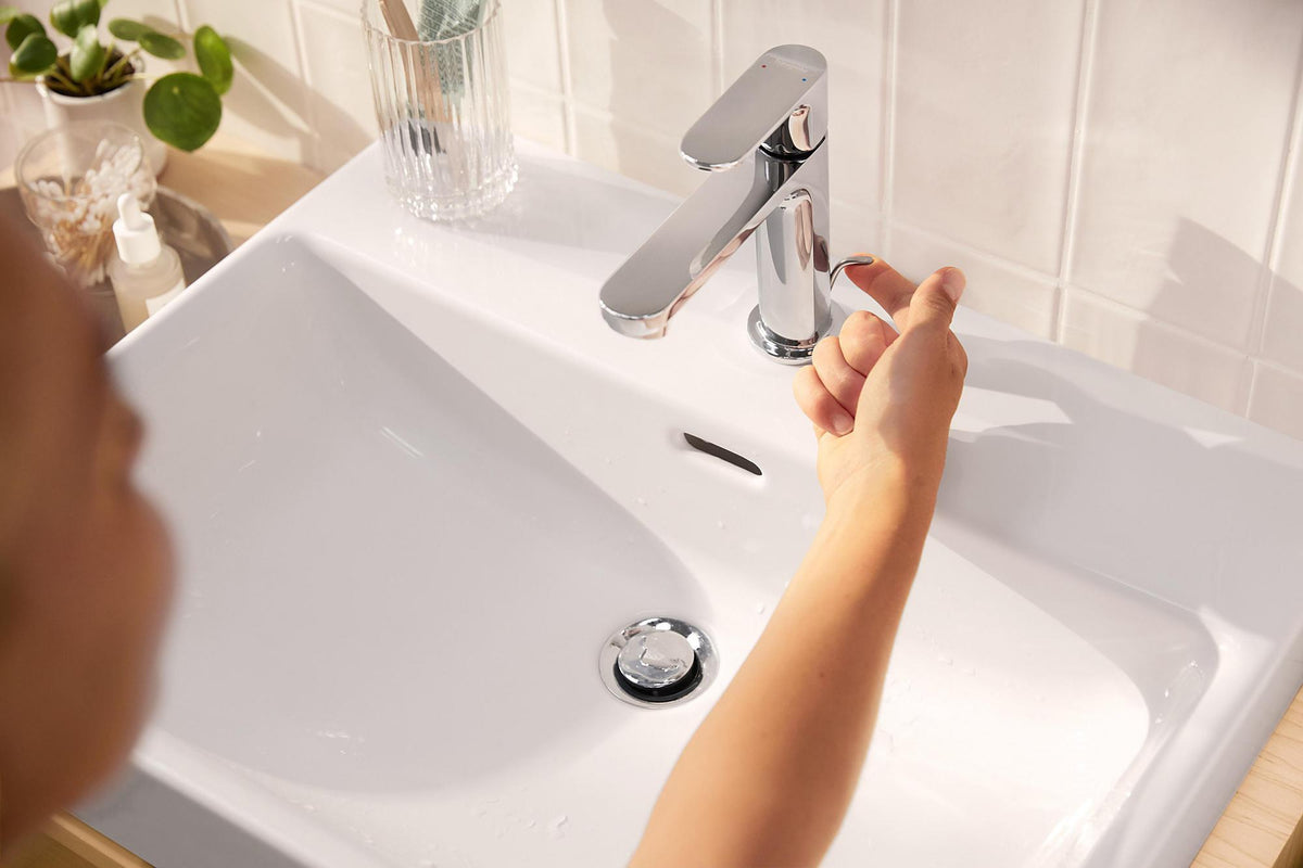 HANSGROHE Rebris S Einhebel-Waschtischmischer 110 mit Zugstangen-Ablaufgarnitur chrom