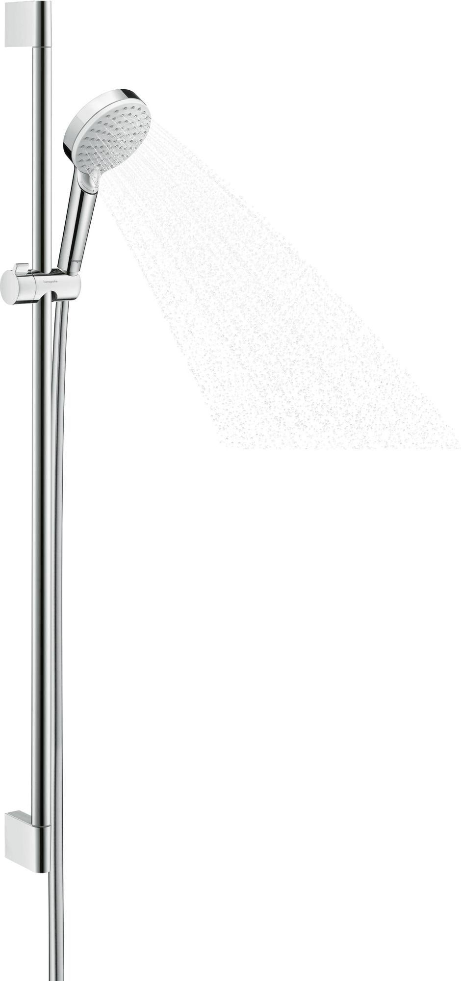 HANSGROHE Brauseset ECOSTAT 1001 CL COMBI Crometta, 650 mm Brausestange, weiß/chrom