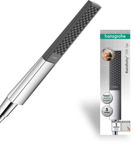 Hansgrohe Rainfinity Handbrause 1jet chrom – PowderRain Strahl, 100 mm, QuickClean