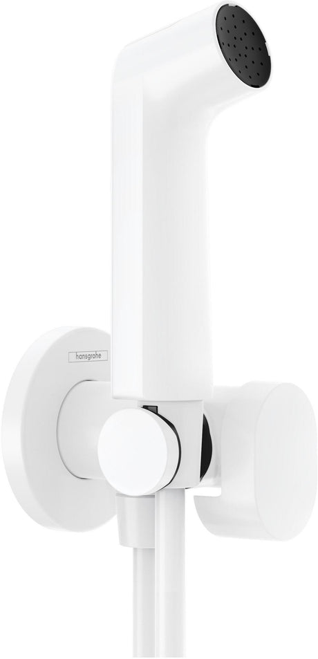 hansgrohe Bidette-Handbrause 1 Jet, Kaltwasser, mattschwarz, mit Brausehalter & Schlauch 1250 mm