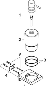 HANSGROHE AddStoris Lotionspender Wandmontage Chrom – 200 ml Flüssigseife, Mattglas