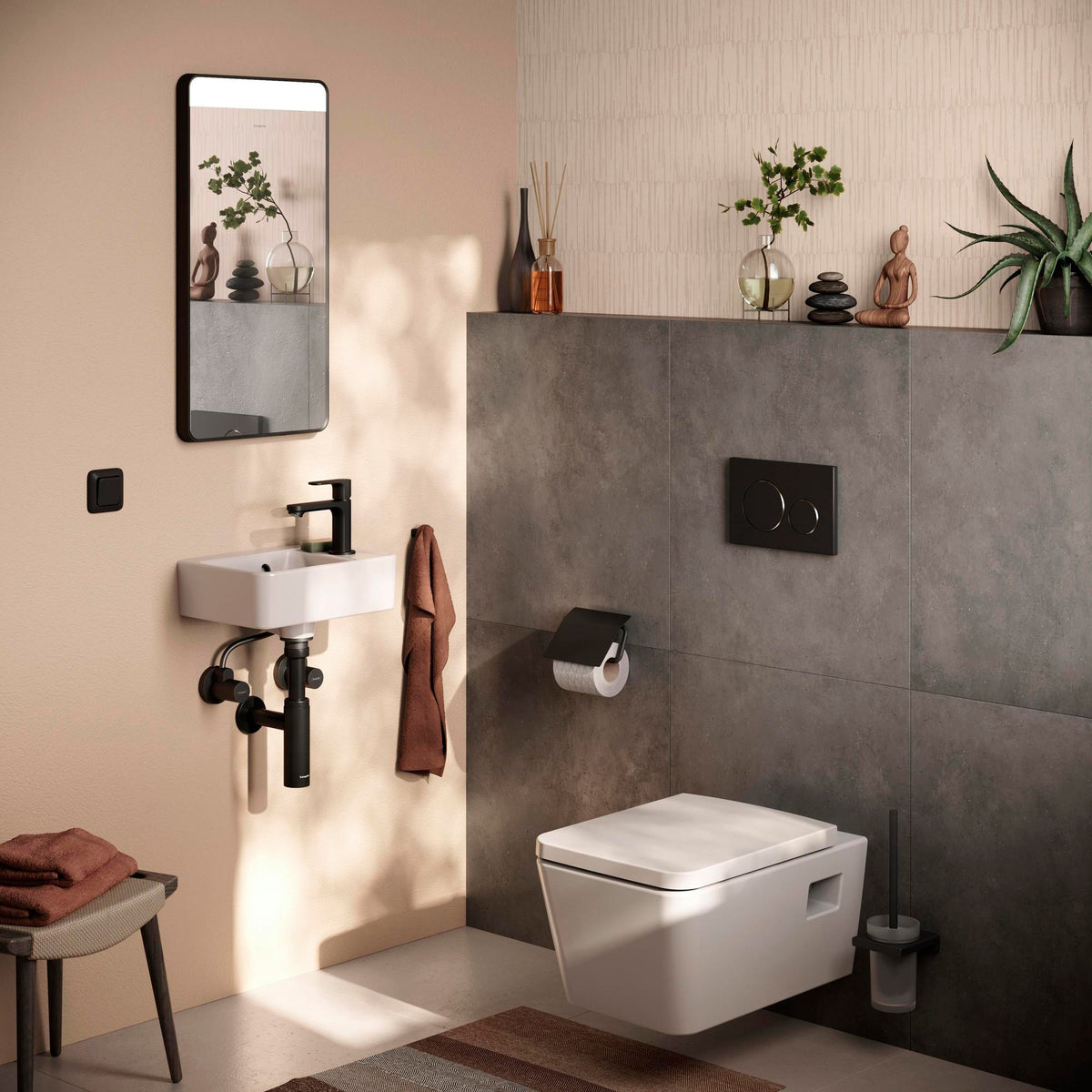 HANSGROHE AddStoris Papierrollenhalter mit Deckel, Chrom, Wandmontage