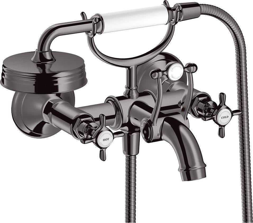 AXOR MONTREUX 2-Griff-Wannenarmatur DN 15, Aufputz, chrom – mit Handbrause & Brausehalter