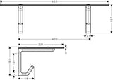 AXOR Universal Softsquare Badetuchablage 600 mm – Glasablage mit Haken in Chrom