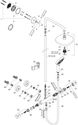 HANSGROHE Showerpipe CROMA SELECT E 180 2jet DN 15 – Duschsystem mit Thermostat, weiß/chrom