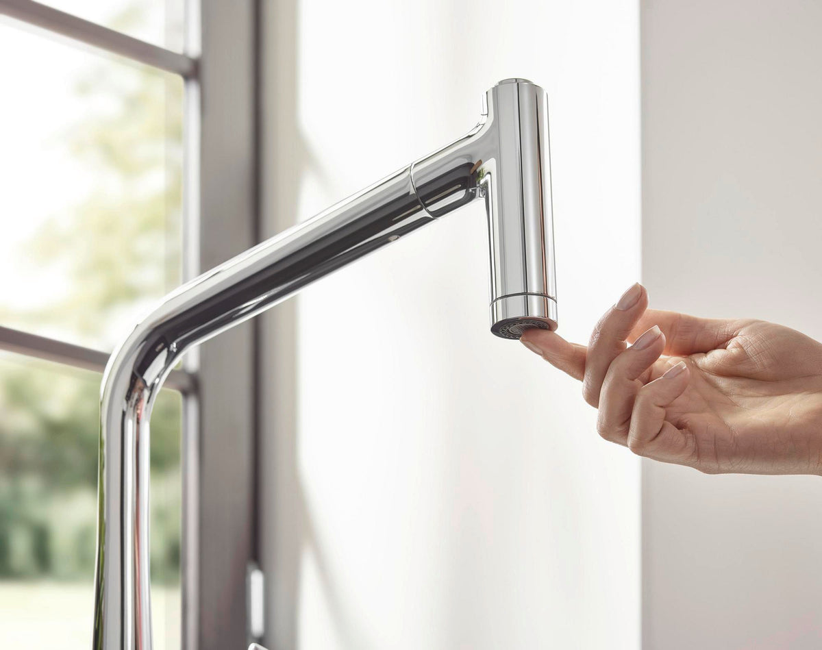 HANSGROHE Metris M71 Einhebel-Küchenmischer 320 mit sBox und Ausziehbrause, Chrom