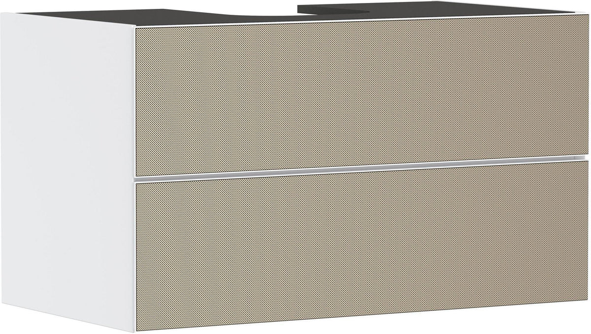 HANSGROHE Xevolos E Waschtischunterschrank 980 mm mattweiß/eiche dunkel grifflos PushOpen