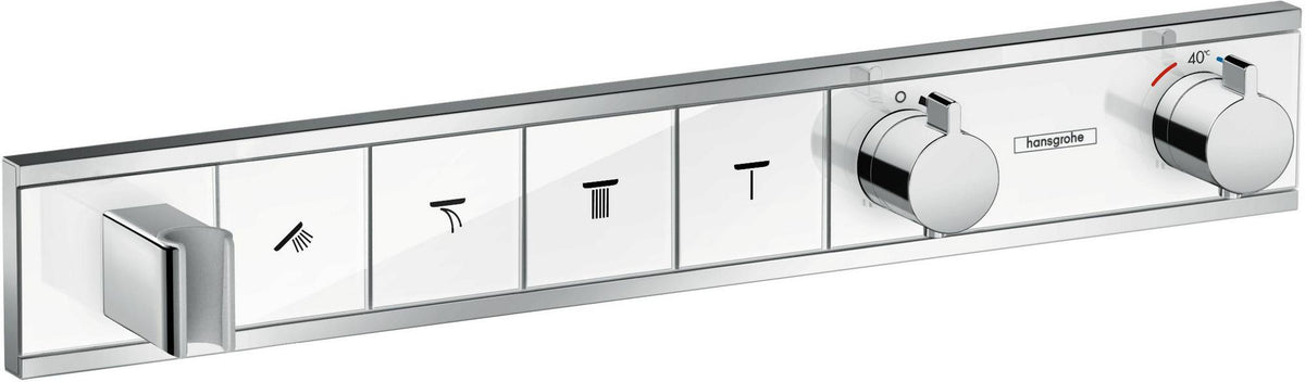 HANSGROHE RainSelect Fertigmontageset Thermostat mit Brausehalter für 4 Verbraucher, Chrom