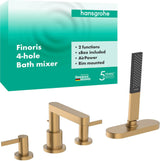 HANSGROHE Finoris Fertigmontageset 4-Loch-Wannenrandarmatur mit sBox in Chrom
