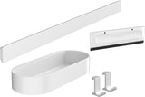 HANSGROHE Duschset WallStories mattschwarz – Wandstange mit Ablagekorb, Duschabzieher & Handtuchhaken