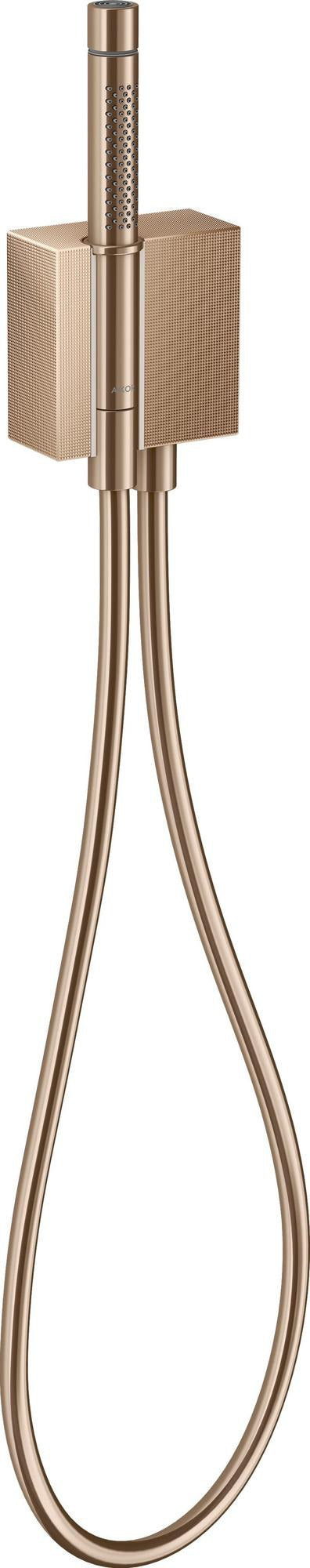 AXOR Edge Schlauchanschluss mit Stabhandbrause und Brausehalter in Diamantschliff chrom