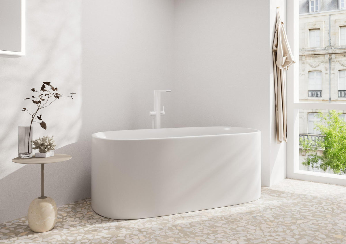 HANSGROHE Einhebel-Wannenmischer Tecturis E bodenstehend chrom mit Stabhandbrause