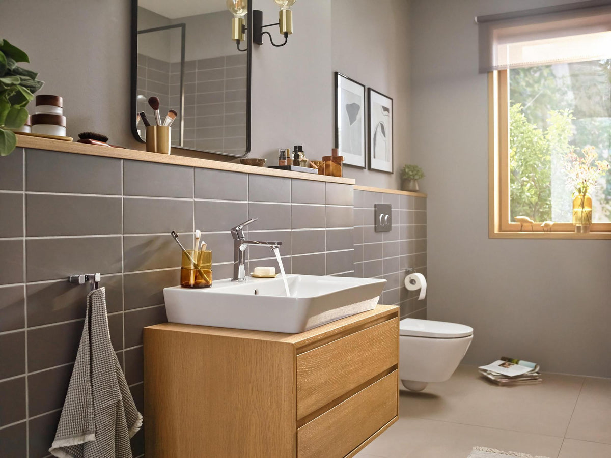 HANSGROHE Rebris E 110 CoolStart Einhebel-Waschtischmischer mit Zugstangen-Ablaufgarnitur, chrom